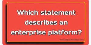 which statement describes an enterprise platform